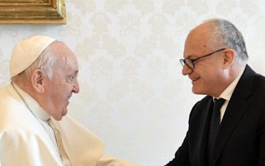 Il sindaco Gualtieri e il presidente Rocca ricevuti dal Santo Padre nell’udienza di inizio anno