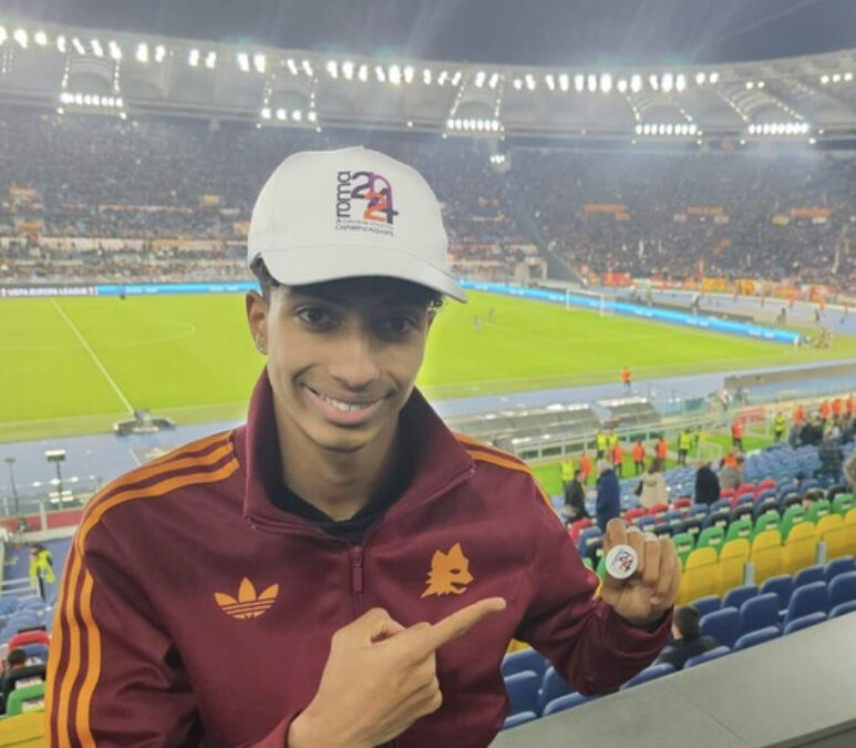 Mattia Furlani all’Olimpico tifa Roma. “Non vedo l’ora di tornare qui per gli Europei di Atletica”