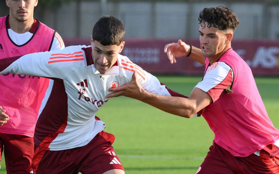 Roma, a Trigoria l’ultima rifinitura prima della partenza per Milano