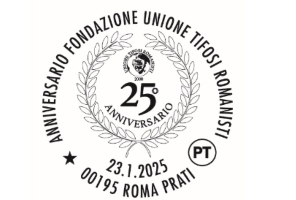 Poste, annullo filatelico per i 25 anni della Fondazione dell’Unione Tifosi Romanisti